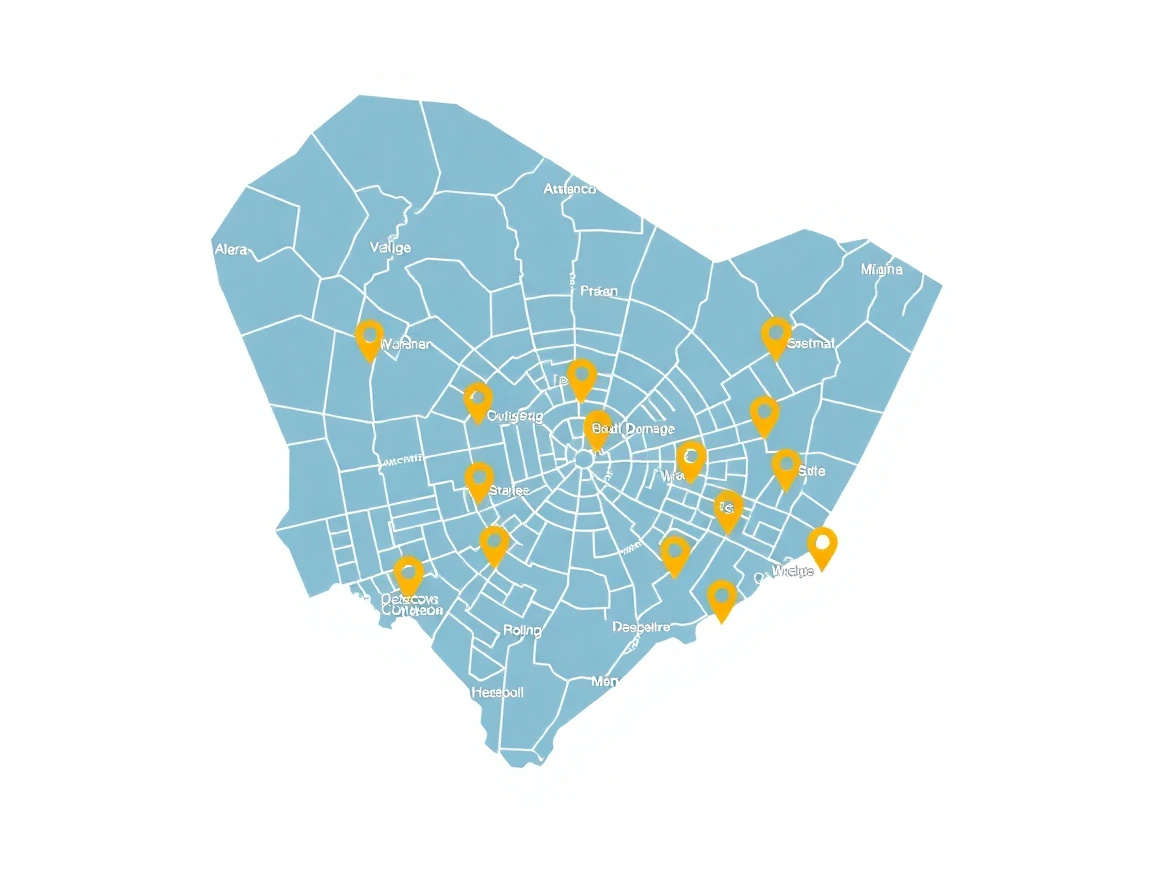 Water Damage Service Areas Map
